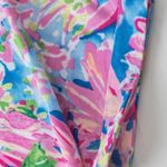 NEW Pink Blue Green & Ivory Abstract Floral Print Short Sleeve Knot Top Size L Size L Photo 10