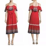 MISA Los Angeles LA Larsen Off Shoulder Bohemian Print Long Prairie Dress NWT Photo 2