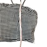Forever 21 Small Black White Gingham Plaid Crop Tank Top Milkmaid Ruffles Rodeo Photo 5