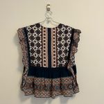 SEA NY Paisley Printed Silk Blend Tank Blouse size 2 Blue Photo 1