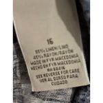 Expressions Women's Button Up Shirt Linen Rayon Floral Black Blue Size 16 Photo 3