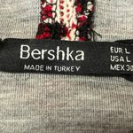 Bershka Multicolor Houndstooth Plaid Knit Hoodie Hooded Pullover Sweater Top L Photo 2