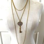 SumthingāSpecial multi chain gold tone key pendant necklace Photo 0