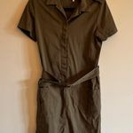 Lacoste Army Green Button Up Safari Belted Shirt Dress | S Photo 1
