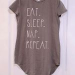 None Eat sleep nap repeat Rae Dunn style nightshirt grey size medium Photo 1