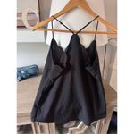 NWT J Crew Scallop Trim Tank Top in Black Size 2 Photo 3