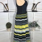 Free People  Poly Organza Maxi Dress Fit & Flare Striped Pleated Multicolor sz M Photo 8