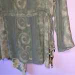 Vintage Platinum S Green and Cream Patterned Cardigan Beaded Photo 7