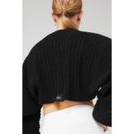 Alo Yoga Cable Knit Shawl Black One Size Photo 2