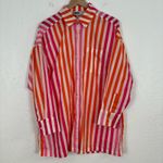Beach Riot  Alexa Top Swim Cover in Sunset Stripes Size L/XL Photo 1