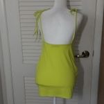 SheIn Neon Yellow-Green Bodycon Dress M Dopamine Coconut Girl Rainbowcore Rave Photo 1