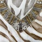 JM Collection Plus Size 3X Pant Set Blouse Zebra Print Beaded Long Sleeve Top C Photo 7