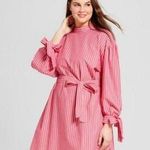 Who What Wear Cotton Stripe Long Sleeve Bow Accent Dress Photo 0