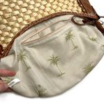 Faux Leather & Woven Straw Silver Accents Purse Brown Photo 9