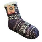 Muk Luks Fairisle Gripper Cabin Socks NEW Purple One Size Photo 0