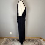 Free People Beach Salopette Shelby Wide Leg Jumpsuit Overall Size M Black Pocket Photo 5