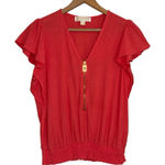 Michael Kors ‎ Coral Flutter Sleeve Blouse Size S Photo 0