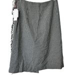 NWT INES DE LA FRESSANGE x UNIQLO Wool Houndstooth Wrap Fringe grunge Skirt 6 Photo 2