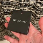 St. John  Pussybow Button Up Blouse Abstract Black and White Size 12 Photo 4