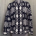 VTG Nordic Lambswool Angora Blend Cardigan Sweater Petite M Fair Isle Full Zip Black Size undefined Photo 0