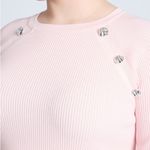 Eloquii  Button Detail Ribbed Long Sleeve Sweater Size 22/24 Photo 2