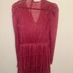 Sabina Musáyev Carry Metallic Foil Ruffled Minidress Pink Size M Photo 3
