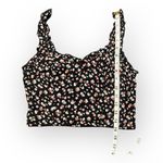 Band of Gypsies  Black & Red Floral Twist Smocked Waist Crop Top - Size Small NWT Photo 5