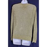 Anthropologie Guinevere Hemp Metallic Sweater Gold Sheer Open Knit Size M Photo 1