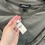 EXPRESS NWT Green Faux Wrap Ruched Cropped Baby Tee Photo 1