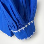 ZARA Royal Blue Embroidered Western Shirt Small Rodeo Cowgirl Boho Button Up Photo 5