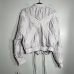Free People Nico Bomber Jacket Size Small Light Gray NEW Bohemian Ruched Casual Photo 4