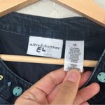 Alfred Dunner Dark Blue Jean Jacket Butterfly Embroidery Beaded Denim Casual Size 18 Photo 1