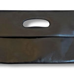 HOBO International Black Leather Clutch Bag Women’s Cutout Handle Foldover Photo 0