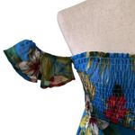 Privy  Smocked High Low Off shoulder Floral Dress Photo 7