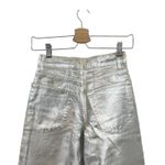 ZARA  Boy Fit Jeans‎ Boyfriend Mid Rise Button Fly Silver Metallic Size US 0 Photo 10