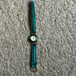 Larex womens vintage forest green/gold genuine leather adjustable‎ watch Green Photo 3