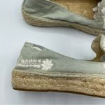 Soludos  Mint Green White Embroidery Slip On Espadrille Flats Womens 6 Boho Photo 2