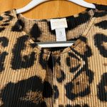 Chico's Brown Black Leopard Animal Print Fringe Crinkle Cardigan Shirt Size 3 Photo 2