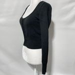 Abercrombie & Fitch Hook and Eye Cropped Slim Cardigan Sweater Black Size Small Photo 7