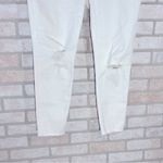 Madewell  High Rise Skinny Crop Jeans in Pure White Ripped Knee Edition Size 32 Photo 6