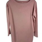 J.Jill  Luxe Supima Tunic Top XS Pink Solid Drop Shoulder Boat Neck Tee Womens Photo 0