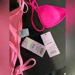 Wild Fable Two Tone Pink 2 Piece Swimsuit Bikini Triangle Halter Top Side Ties NWT Sz XXS Photo 2