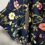 Belle Sky  navy floral bell sleeve blouse size small Photo 2