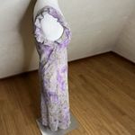 American Vintage VTG La Belle Midi Dress Size 9 Purple Paisley V Neck Flutter Sleeve Fairy Photo 4