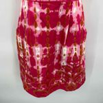 Anthropologie Fresno Ikat Strapless Dress Womens 4 Pink White Tie Dye Pink Photo 2