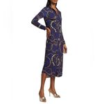 L'Agence L’Agence Raelynn Shirt Dress in Indigo Gold, NWT, Size XS Photo 5