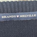 Brandy Melville valentine heart print argyle red long sleeve preppy sweater OS Photo 4
