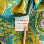 Barbara Gerwit Tunic Top Medium‎ Beaded Paisley Print Cotton Blouse Cover Up Blue Photo 6