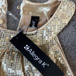 Allegra K  Gold Sequin Halter Top SIZE L Photo 1