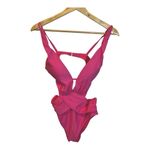 Bar III Women's Draped Monokini Swimsuit Size Small Pink Push-Up Cups Adjustable Photo 2